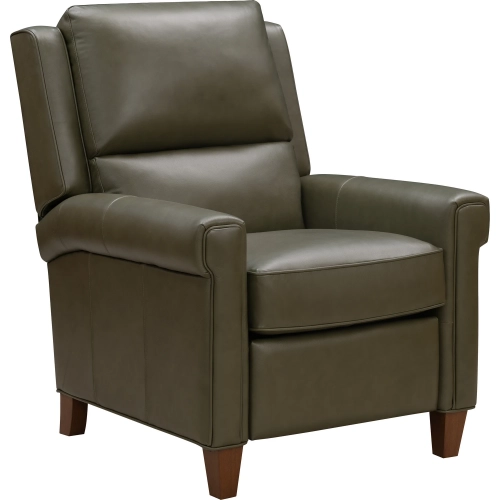 Kody Manual Push-Through-the-Arms Recliner in Dobbs Sage Green Top-Grain Leather
